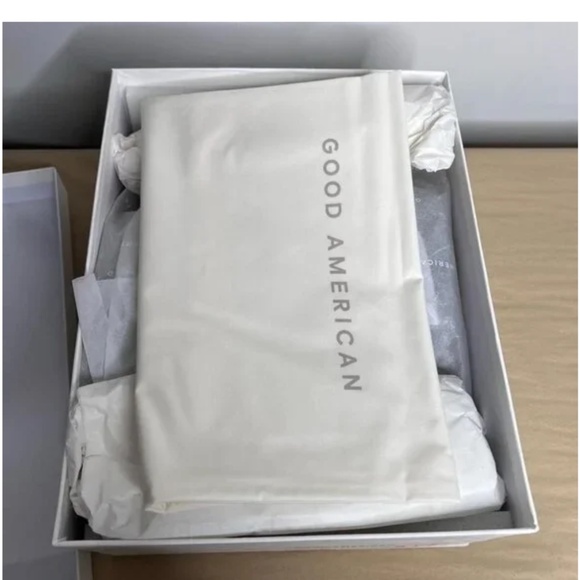 Good American Womens Size 8.5 Clear Wedge Sandals Neoprene Black Lucite - Picture 8 of 10